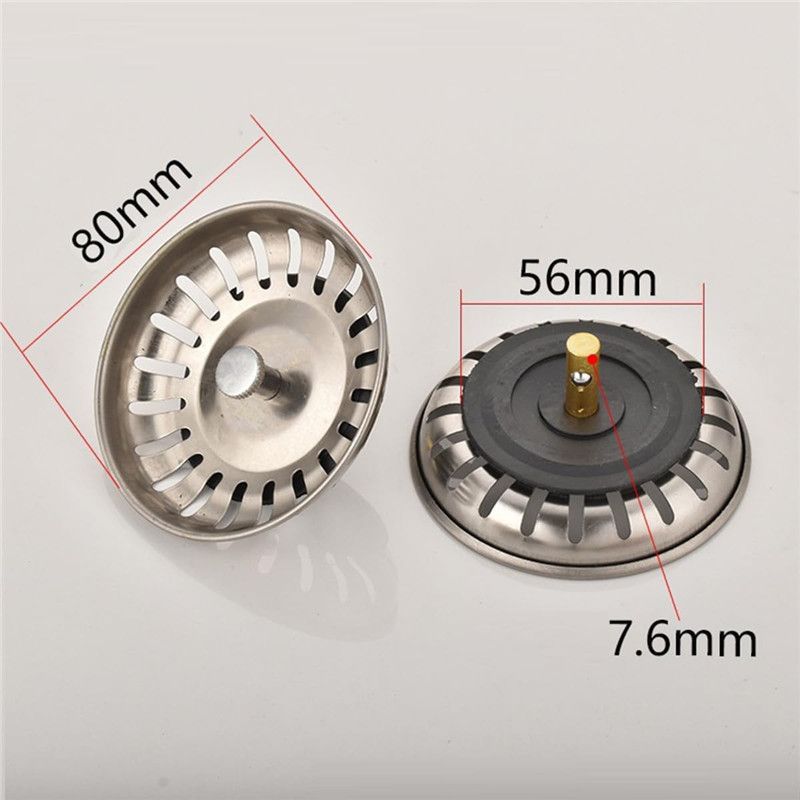 2PCS Sink Strainer Stopper for Kitchen, Universal Silicone Kitchen Sink Drain Strainer, Food Catcher Strainer Plug for Kitchen Sink Drain Silver