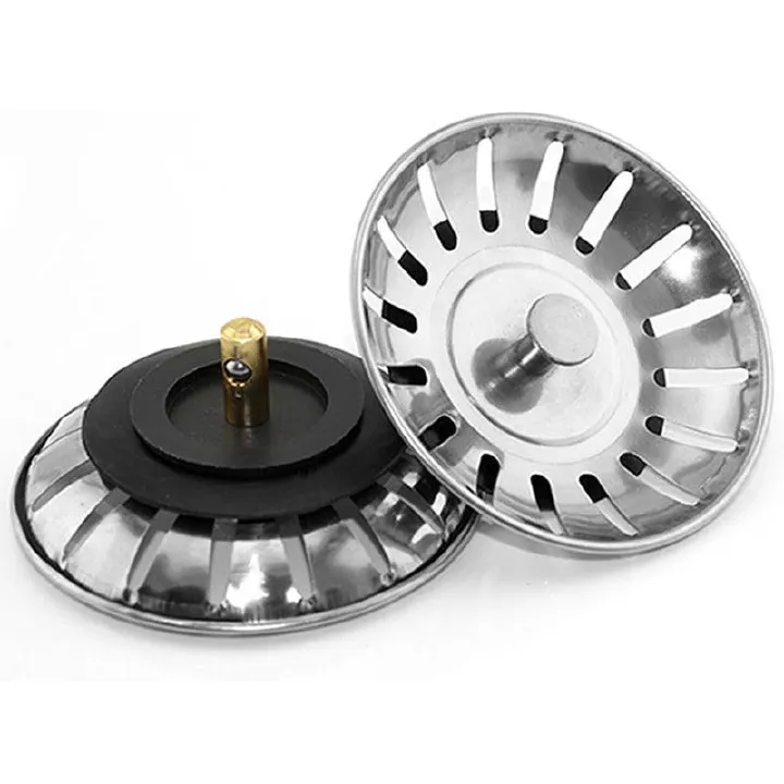 2PCS Sink Strainer Stopper for Kitchen, Universal Silicone Kitchen Sink Drain Strainer, Food Catcher Strainer Plug for Kitchen Sink Drain Silver