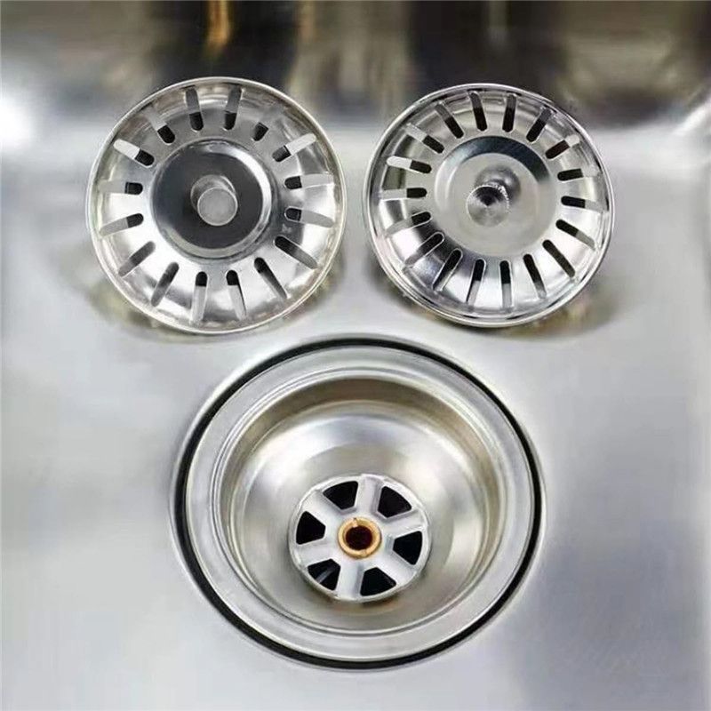 2PCS Sink Strainer Stopper for Kitchen, Universal Silicone Kitchen Sink Drain Strainer, Food Catcher Strainer Plug for Kitchen Sink Drain Silver