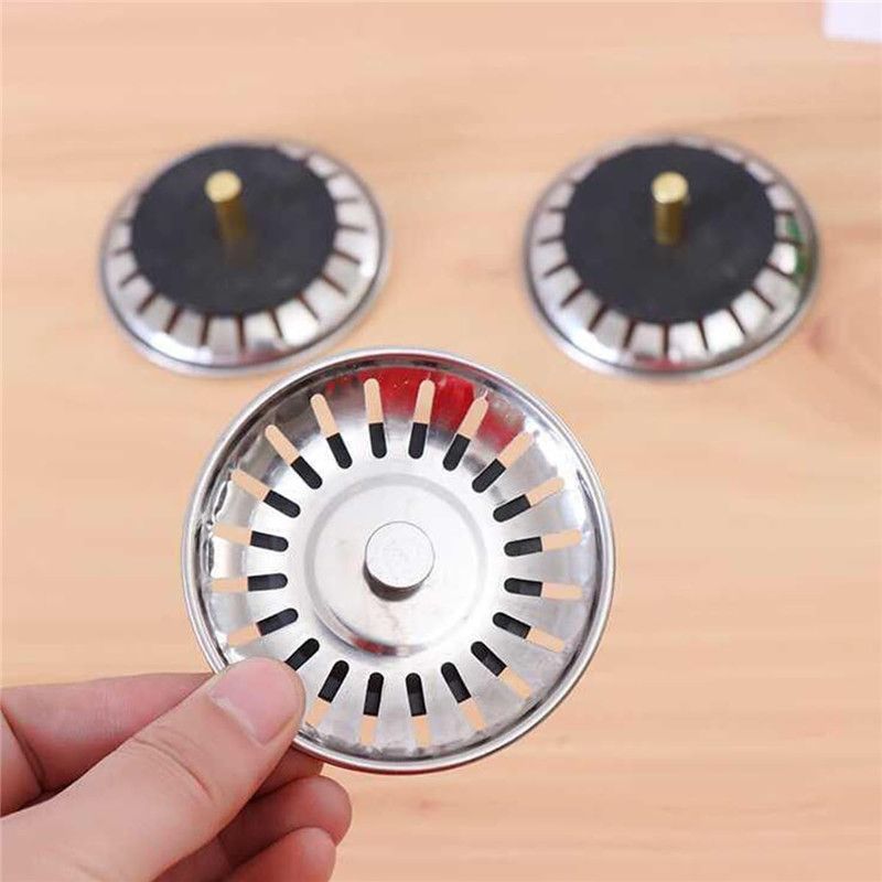 2PCS Sink Strainer Stopper for Kitchen, Universal Silicone Kitchen Sink Drain Strainer, Food Catcher Strainer Plug for Kitchen Sink Drain Silver