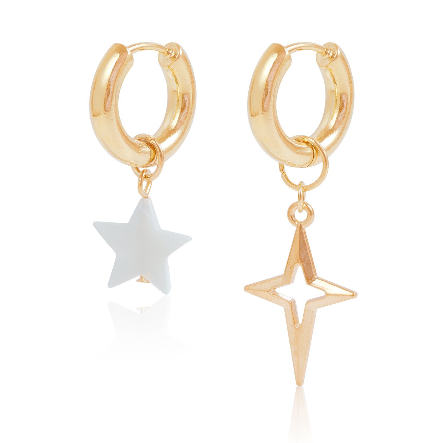 Irregular Mismatched Earrings Hoop Asymmetrical Pearl Earrings for Women Girls Jewelry