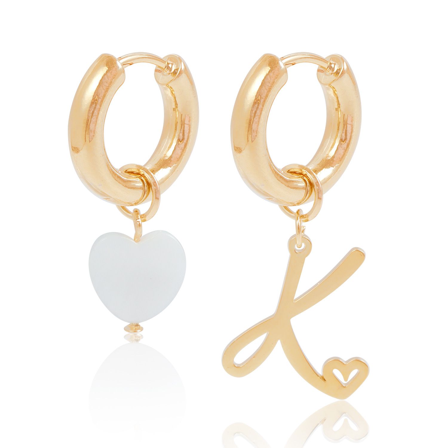 Irregular Mismatched Earrings Hoop Asymmetrical Pearl Earrings for Women Girls Jewelry