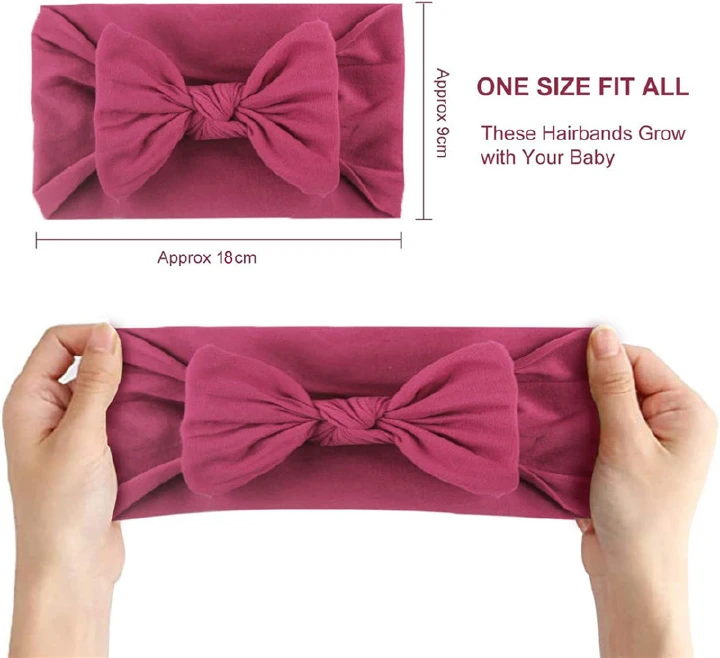 3Pcs Baby Girls Bowknot Headbands Set Baby Turban Headband Set-Bowknot Hairband Soft Cute Headwear Elastic for Newborn/Girls/Boys/Kids Gift