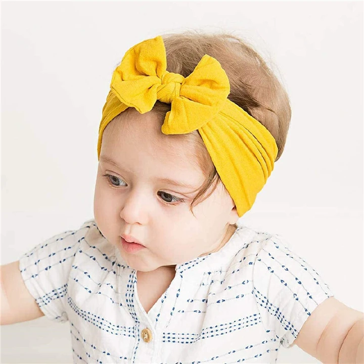 3Pcs Baby Girls Bowknot Headbands Set Baby Turban Headband Set-Bowknot Hairband Soft Cute Headwear Elastic for Newborn/Girls/Boys/Kids Gift
