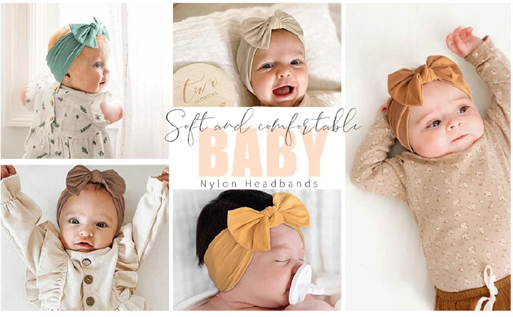 3Pcs Baby Girls Bowknot Headbands Set Baby Turban Headband Set-Bowknot Hairband Soft Cute Headwear Elastic for Newborn/Girls/Boys/Kids Gift