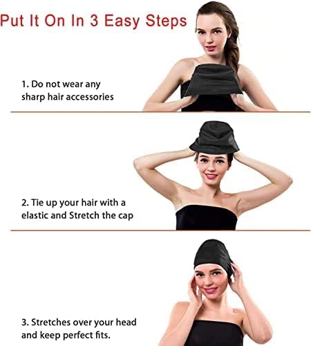 2 Pieces Swimming Caps, Silicone Swim Cap for Women Men, Durable Non-Slip Waterproof Swim Cap Protect Ears, Long Hair for Adults, Older Kids