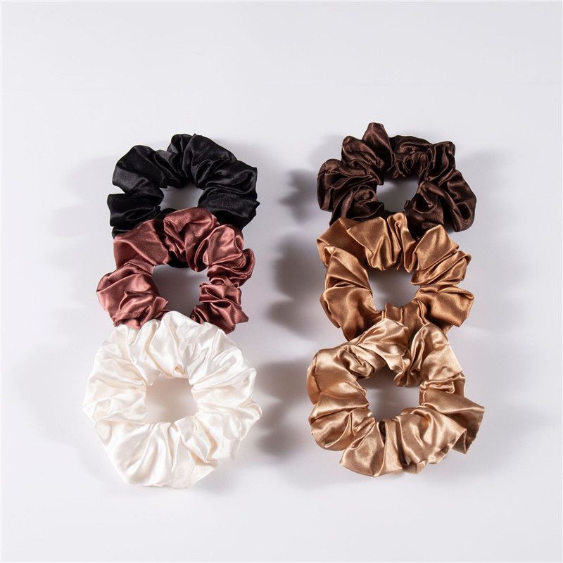 TS 6pcs Hair Ties Satin Scrunchies for Women Girls Hair Elastic Bands Ponytail Holder