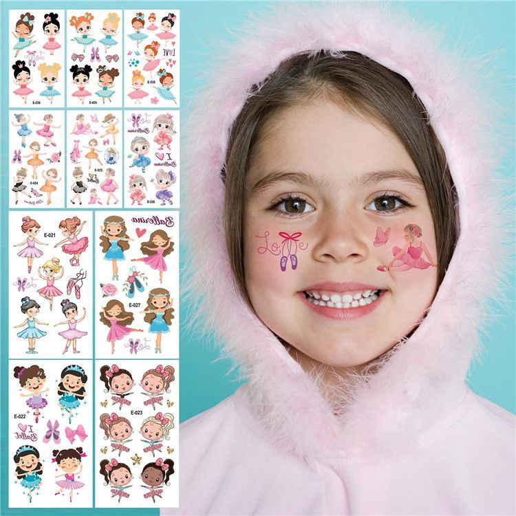 Unicorn  Mermaid Kids Waterproof  Temporary Tattoos, Children's Temporary Tattoo Toys Girl Face Tattoo Stickers Party Supplies