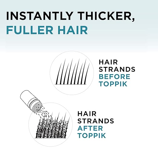 Toppik Hair Building Fibers, 27.5g Fill In Fine or Thinning Hair Instantly Thicker, Fuller Looking Hair for Men & Women