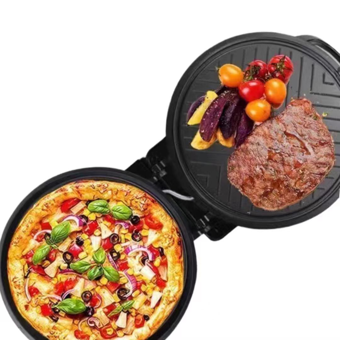 Electric griddle food cooking production barbecue pancake fried egg food production helper ied dumplings, grilled meat, pizza, etc., enriching dietary choices.make various delicious dishes.