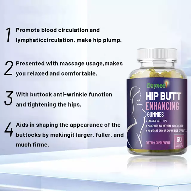 Daynee Hip And Butt Enhancing Gummies For Fuller And More Defined Hips And Buttocks