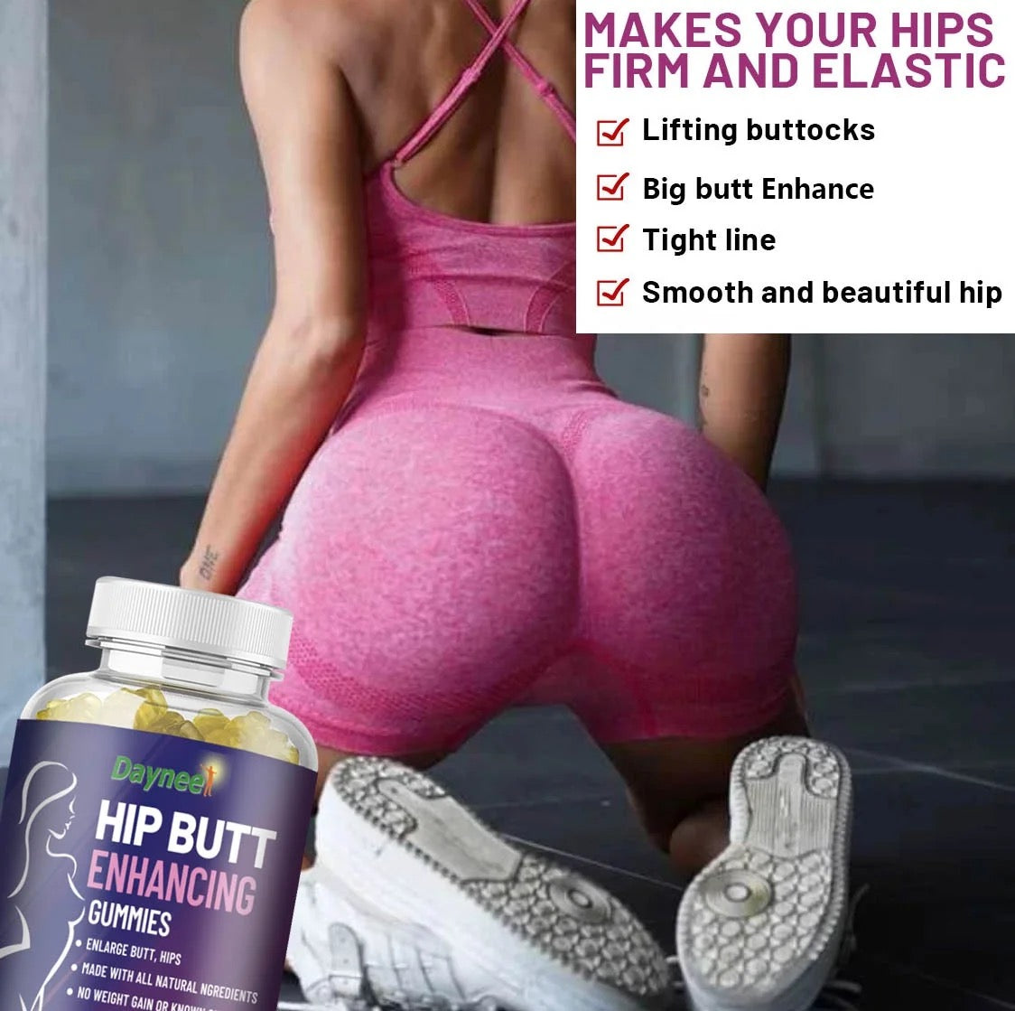 Daynee Hip And Butt Enhancing Gummies For Fuller And More Defined Hips And Buttocks