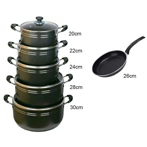 Original TC 14PCS Heavy Non-Stick Cooking Pot Sufuria Set (20/22/24/28/30cm Pots +26cm frying pan)