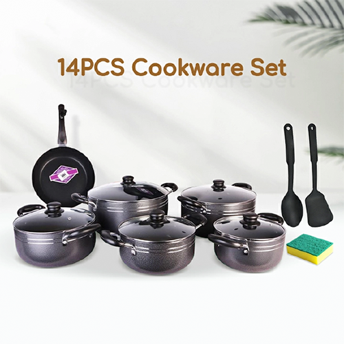 Original TC 14PCS Heavy Non-Stick Cooking Pot Sufuria Set (20/22/24/28/30cm Pots +26cm frying pan)