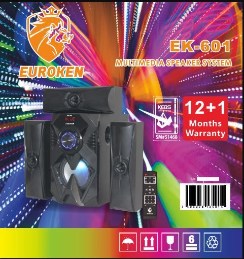 Euroken EK-601 3.1Ch Home Theatre Subwoofer System-BT/USB/FM 20,000Watts P.M.P.O AC/DC