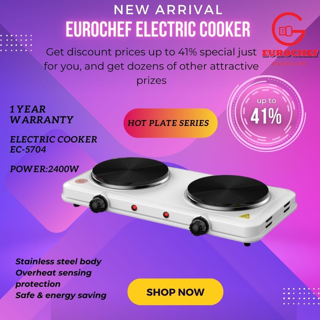Eurochef double plate electric cooker Eurochef Portable Quality Electric Counter Double Cooker