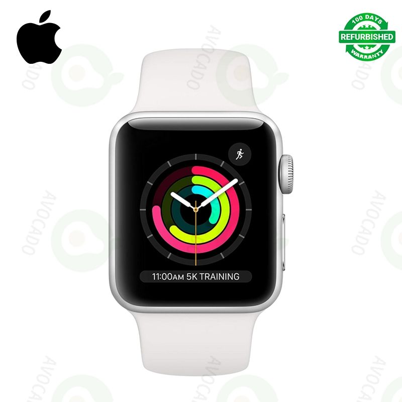 Refurbished Smartwatches Apple Watch Series 3 GPS Smart Watch Space Gray Aluminum Case & Black Sport Band, Fitness & Activity Tracker, Heart Rate Monitor, Retina Display Smart Watches