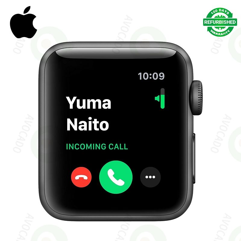Refurbished Smartwatches Apple Watch Series 3 GPS Smart Watch Space Gray Aluminum Case & Black Sport Band, Fitness & Activity Tracker, Heart Rate Monitor, Retina Display Smart Watches