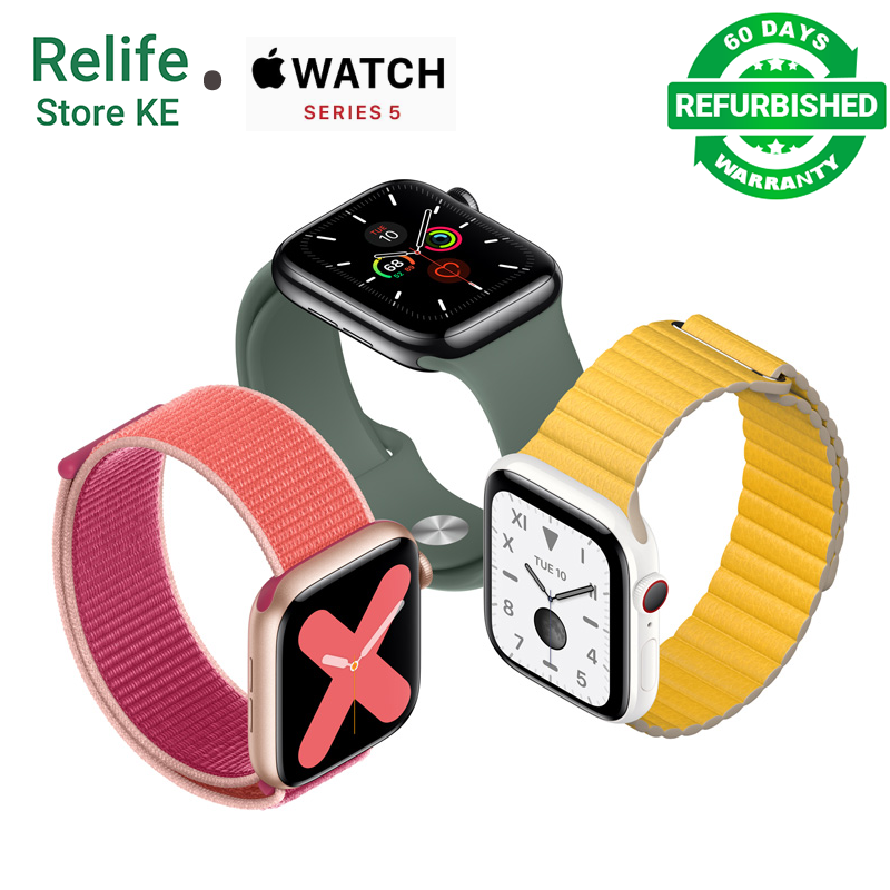 Refurbished Smartwatches Apple Watch Series 5 Aluminum Case Original iWatch S5 port Band Fitness & Activity Tracker, Heart Rate Monitor, Retina Display Smart Watches