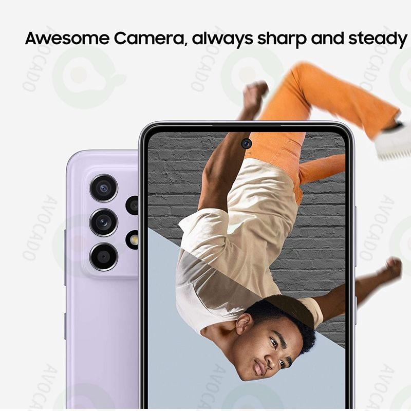 Refurbished Phones SAMSUNG A52 8GBRAM 256GB Storage Dual SIM 5G Network 120Hz Super AMOLED 4500mAh 64MP+32MP Screen Fingerprint Snapdragon 750G 5G Android 13 Smart Phones