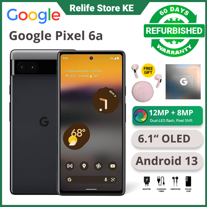 Refurbished Phones Google Pixel 6 Pixel 6 Pro 128GB Storage 8GB/12GB RAM 50MP+8MP Camera 90Hz AMOLED Screen 4600mAh Battery Underdisplay Fingerprint Smart Phones