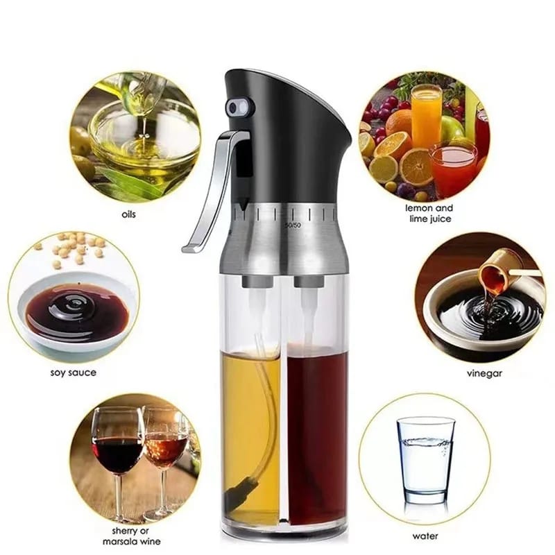 Double partition oil vinegar bottle