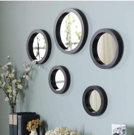 5-in-1 classy wall-mounted decor mirrors are available in black or gold