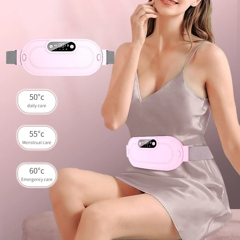 Menstrual heating pad  Massages and helps to relieve dysmenorrhea Menstrual Heating Pad Smart Warm Palace Belt Relief Waist Pain Cramps Vibrating Abdominal Massager Electric Waist Belt Device