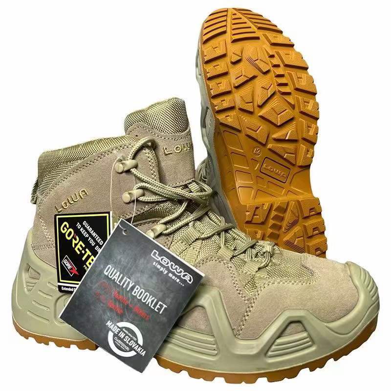 ORIGINAL LEATHER LOWA low cut BOOTS, TACTICAL MILITARY BOOTS, CAMOUFLAGE BOOTS. HEAVY DUTY.