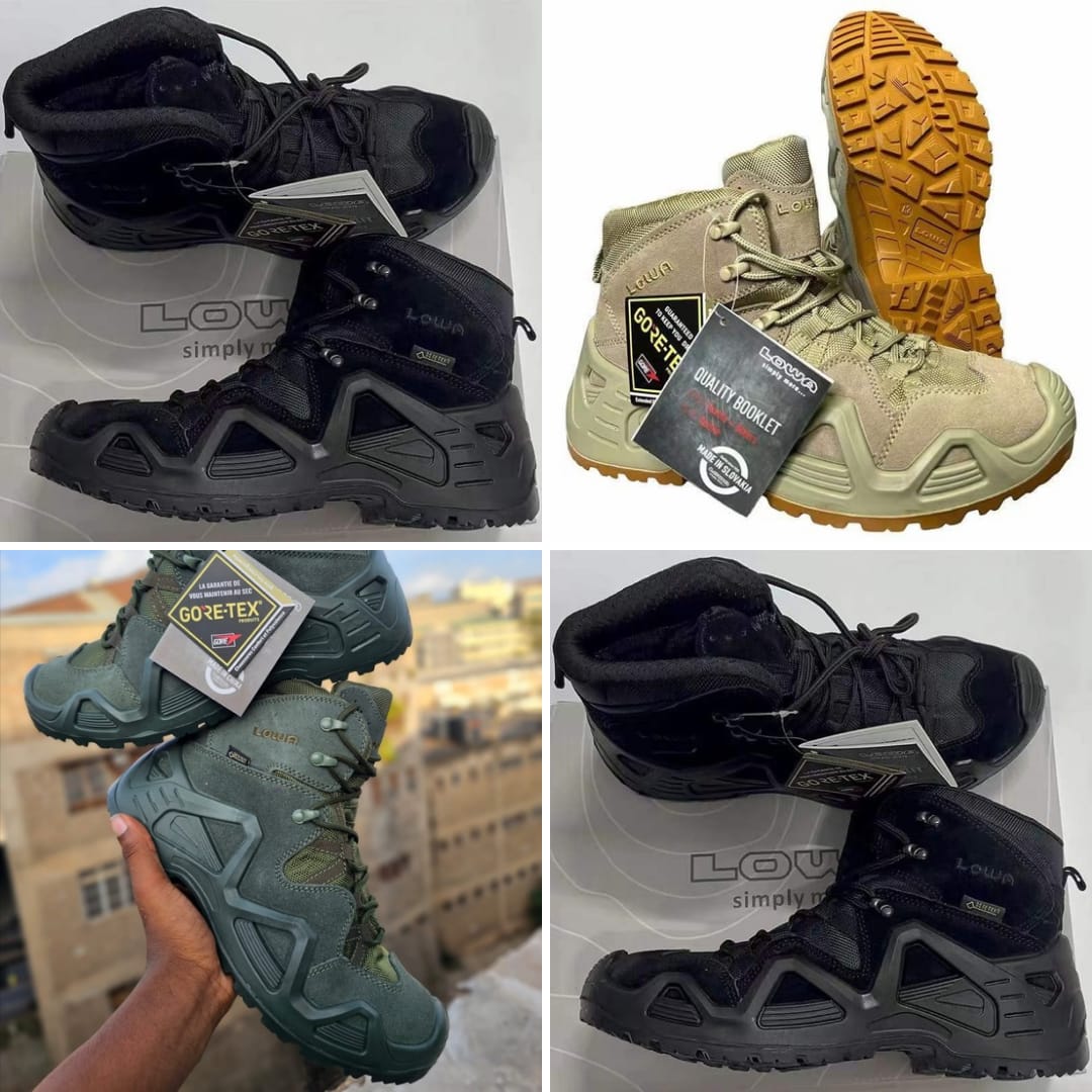 ORIGINAL LEATHER LOWA low cut BOOTS, TACTICAL MILITARY BOOTS, CAMOUFLAGE BOOTS. HEAVY DUTY.