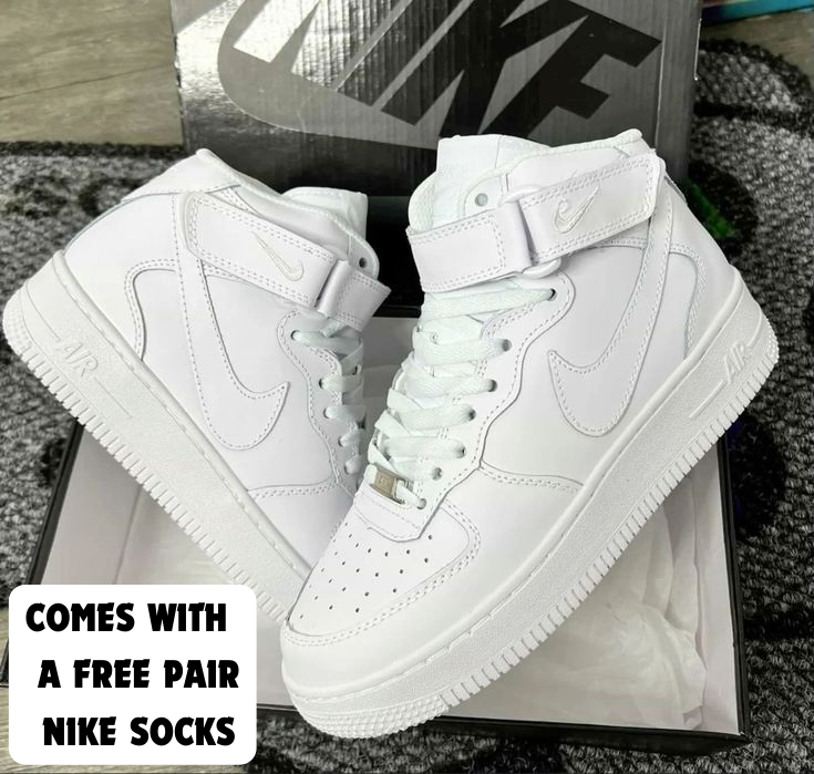 ORIGINAL AIR FORCE 1 HI, WHITE, BLACK, FASHIONABLE SNEAKERS, HIGH QUALITY AIRFORCE 1, AIR JORDAN 1