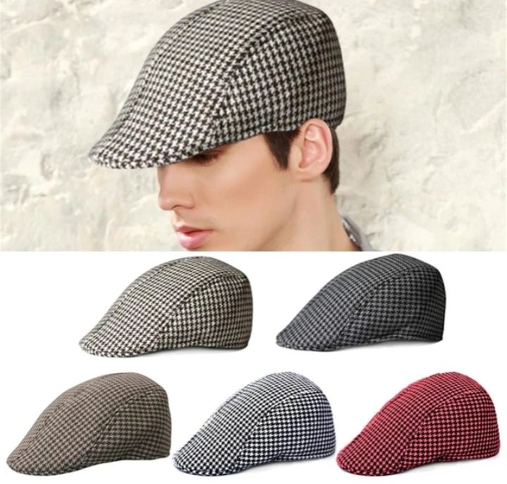 Men's newsboy flat beret cap