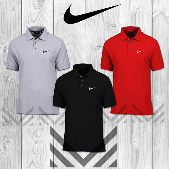 NIKE  3 POLO COLLAR T SHIRTS, HIGH QUALITY T SHIRTS, UNISEX, BLACK, WHUTE AND GREY