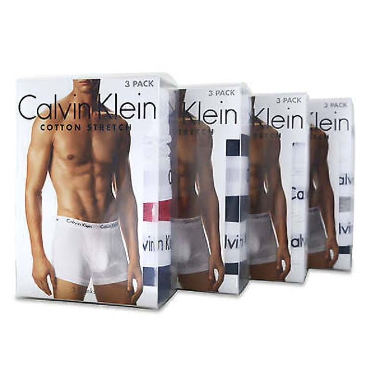ORIGINAL CLAVIN KLEIN BOXERS, 3 BOXERS PER BOX, GREY, BLACK AND BLUE. HIGH QUALITY UNDERWEAR.
