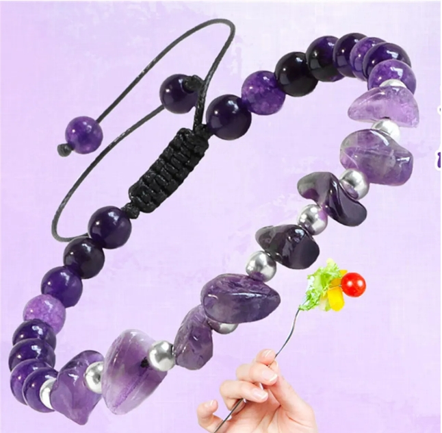3pcs/Set Body-Purifying Amethyst Bracelet for Weight Loss, Yoga, and Meditation - Healing Stone Jewelry for Women and Men