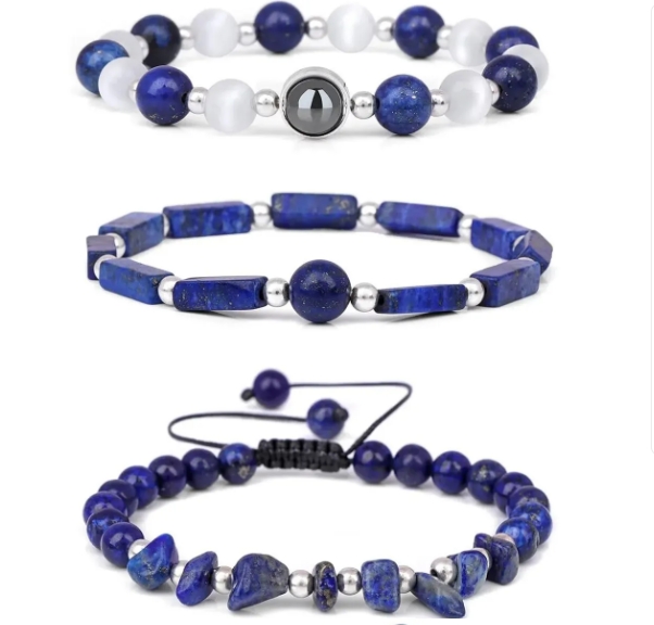 3pcs/Set Body-Purifying Amethyst Bracelet for Weight Loss, Yoga, and Meditation - Healing Stone Jewelry for Women and Men