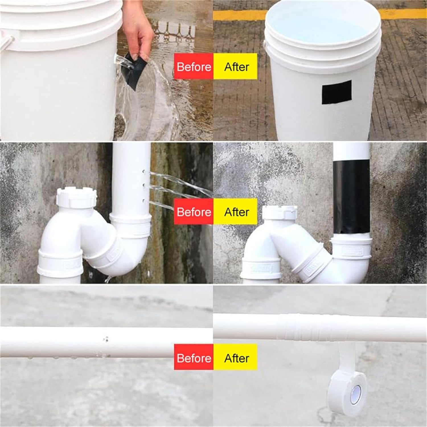 Super Strong Fiber Waterproof Tape， Stop Leaks Seal Repair Tape Performance Self Fix Tape Duct Tape Self-Adhesive for Plastic Rainproof Windows, Door Latches, and Window Frames