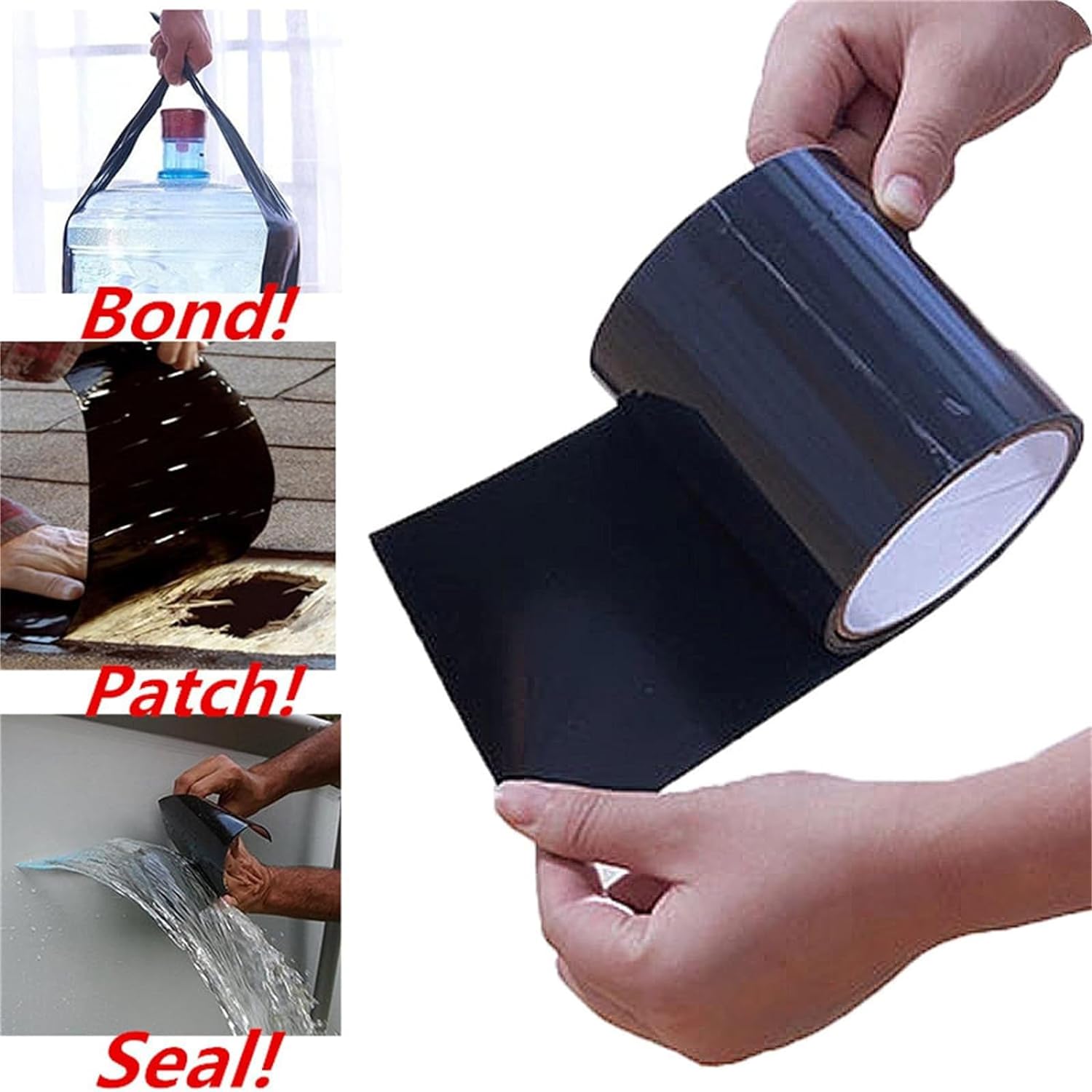 Super Strong Fiber Waterproof Tape， Stop Leaks Seal Repair Tape Performance Self Fix Tape Duct Tape Self-Adhesive for Plastic Rainproof Windows, Door Latches, and Window Frames