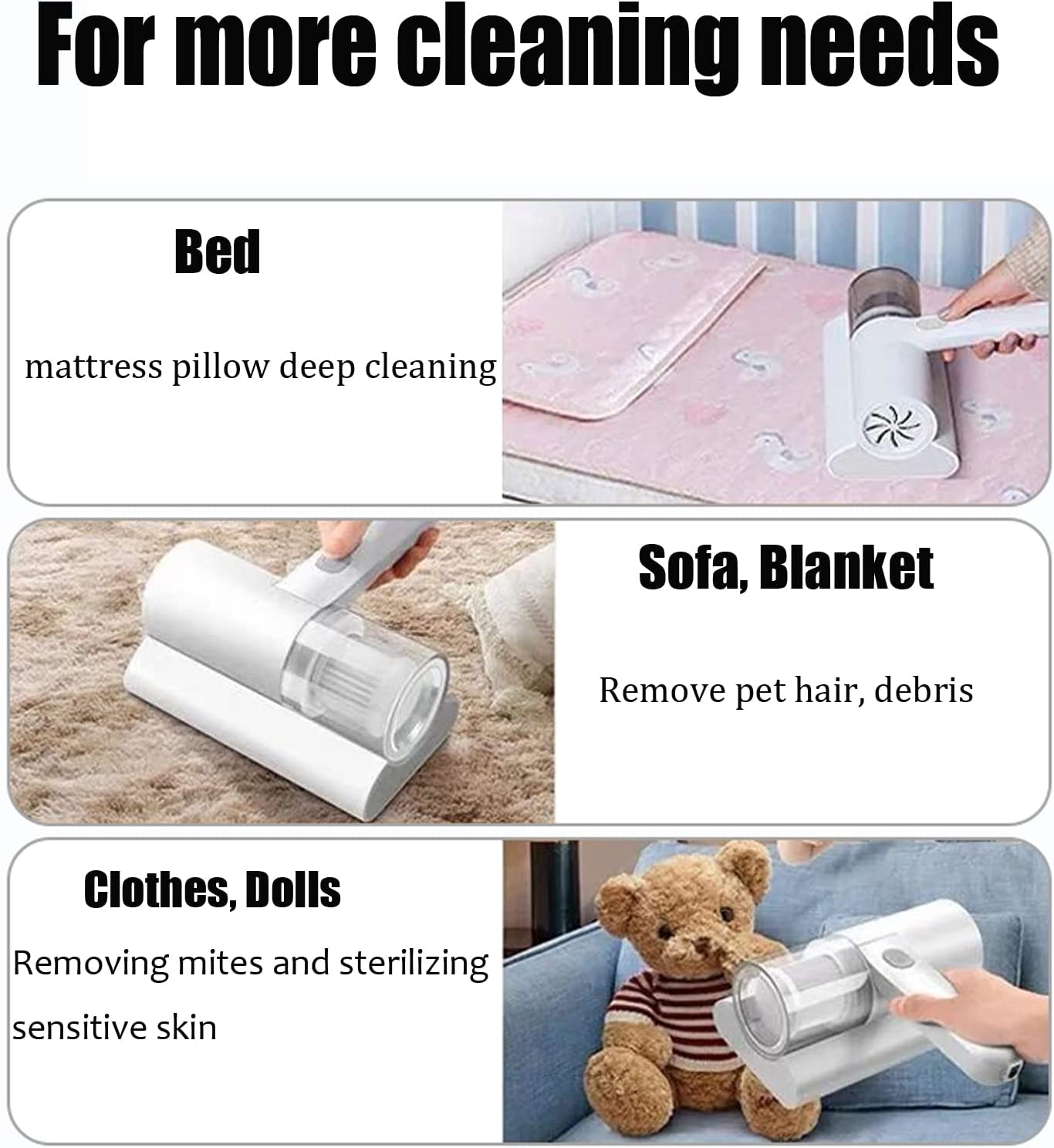 50W High pressure Dust Sunction Mite Removal Machine Cordless Handheld Vacuum Cleaner