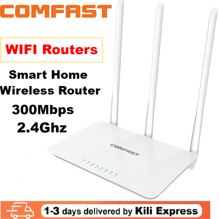 COMFAST WIFI Routers 300Mbps Smart Home Wireless Routers 4 Ports Wifi Extender Wireless wifi RJ45 2.4Ghz WIFI Amplifier 802.11n  Computers Accessories PC Phones Wireless Networking Router White