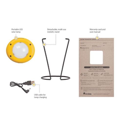SunKing Solar Lighting Lamp Lantern Pico Plus With Charger Portable & Rechargeable.Solar Panel350mW, integrated polycrystalline PET-laminated panel
Battery425mAh, 3.3 volt, lithium ferro-phosphate (Li
