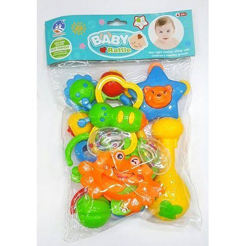 Baby Bank With Rattles Teether Toddler Shakers Set. This Teething toys set Baby Rattles Teether&Shakers toy plays an important part in the development of a baby's skills. These bright color, visuall