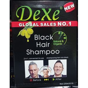 Dexe 10 PCS Dexe Black Hair Shampoo Instant Hair Dye For Men & Women-Black Color.Natural - Made with Chinese herbal extracts and French medicine extracts that give you healthy and natural black hqir