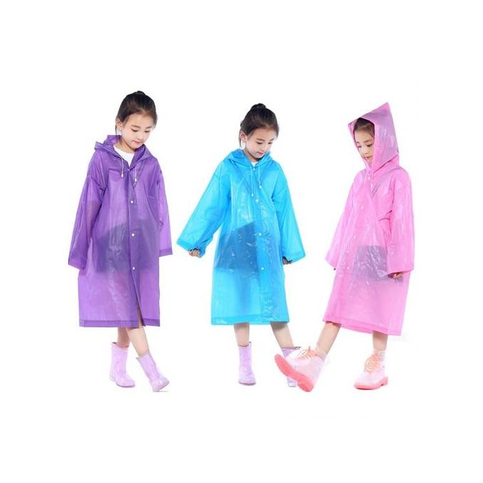 Fashion Kids Raincoat Waterproof Rain Poncho Clear Transparent Transparent Rain Coat PVC  Waterproof Raincoat for Childrens