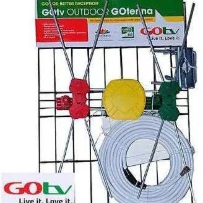 Gotv High Quality Digital Antenna Ariel+ Coaxial Cable + Free Connector.Works in areas of low signal. So you are Always guaranteed of high quality resolution on your TV