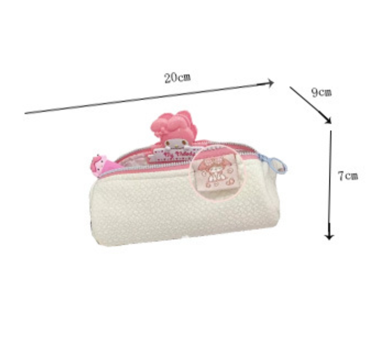 Cute cartoon Pencil Case Sanrio My Melody Stationery Bag Pencil Case kids girl Student white Stationery Storage Bag School Supplies desk organizer