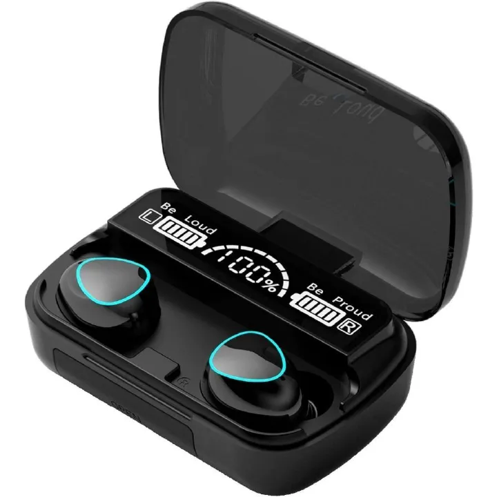 Aloking M10 TWS Wireless Headset Bluetooth 9D Waterproof Microphone Bluetooth Earphones Wireless Earbuds earpods Wireless Earphone Gaming earpods Bluetooth Headset Earpods for IOS iPhone Android