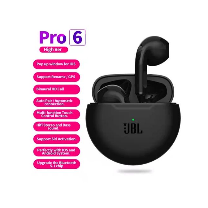 Aloking Earbuds TWS Wireless Air Pro 6 TWS Bluetooth Earphone Wireless Headphone Noise Cancelling HiFi Bass Sport Game Headset Touch Earbuds For iPhone Xiaomi airpods gaming earbuds wireless earpods