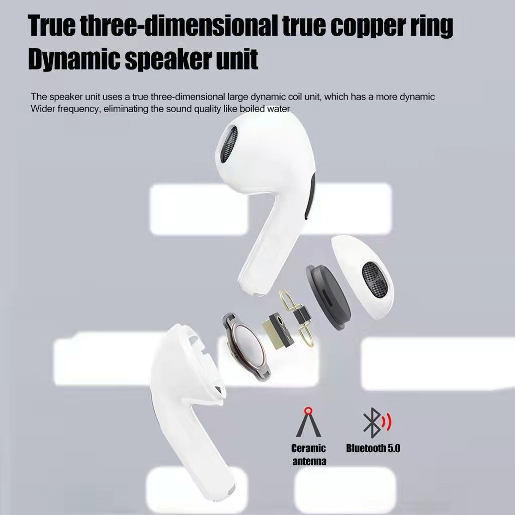 Aloking Earbuds TWS Wireless Air Pro 6 TWS Bluetooth Earphone Wireless Headphone Noise Cancelling HiFi Bass Sport Game Headset Touch Earbuds For iPhone Xiaomi airpods gaming earbuds wireless earpods