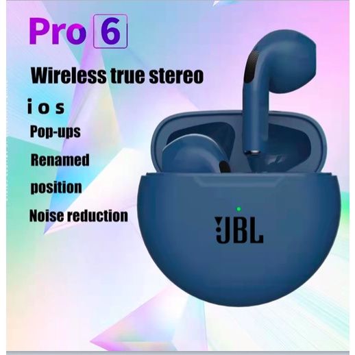 Aloking Earbuds TWS Wireless Air Pro 6 TWS Bluetooth Earphone Wireless Headphone Noise Cancelling HiFi Bass Sport Game Headset Touch Earbuds For iPhone Xiaomi airpods gaming earbuds wireless earpods